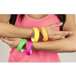 4 Pack 1980s Style Costume Bracelets 1" Soft Bangles